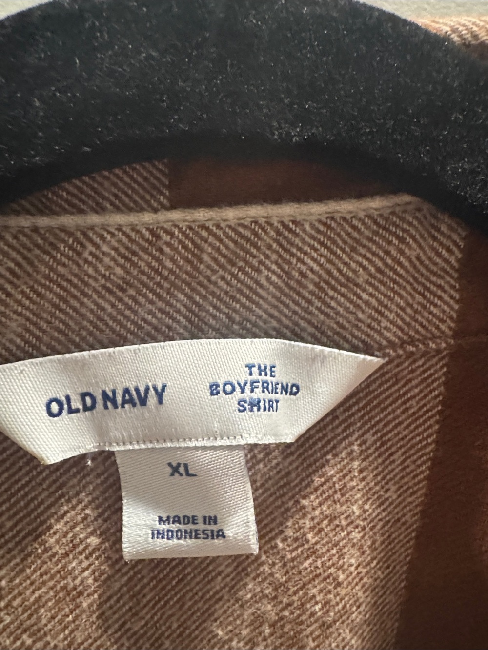 Old Navy Fabulous Flannel Brown & Cream Buffalo Plaid Shirt Sz XL - Picture 2 of 3